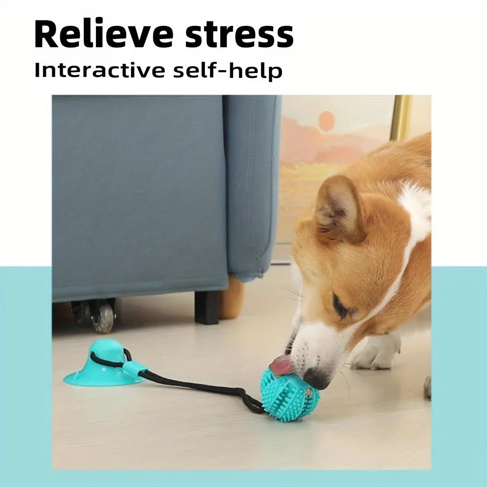 Dog Suction Cup Toy with Treat Ball & Sound – Interactive Puzzle