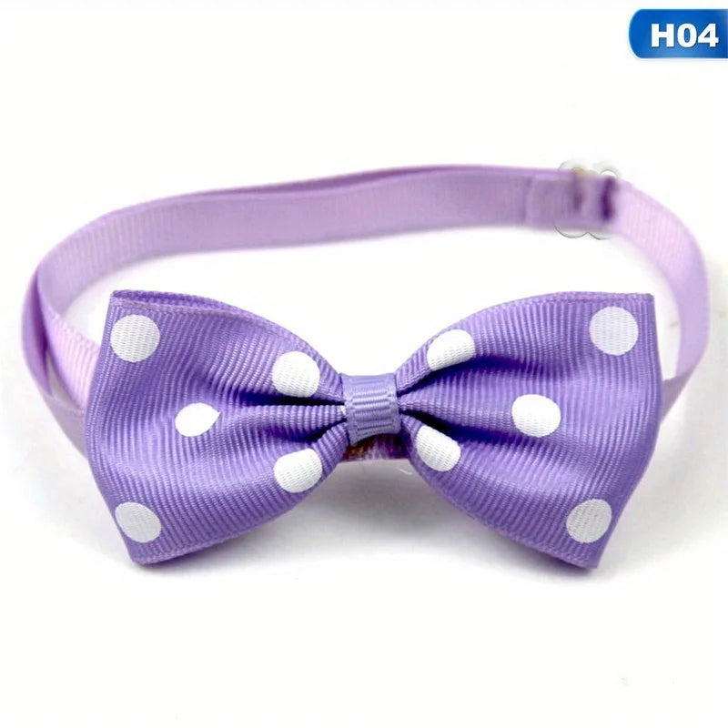PetPals Polka Dot Bow Tie Collar for Dogs – Adjustable Black & White, Safe Fit