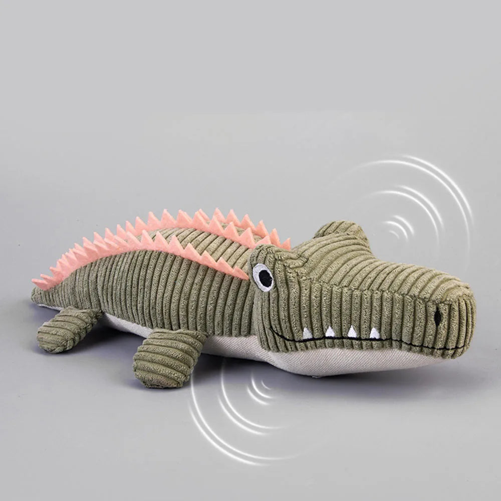 Crocodile Plush Dog Toy – Squeaky Dental Chew