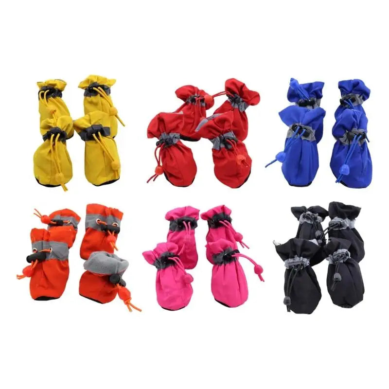 NONECN Dog Paw Protectors – Adjustable Drawstring Dog Socks, 4-Piece Set