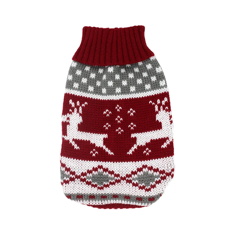 Warm Knitted Dog Sweater Coat – Colorful Winter Pullover