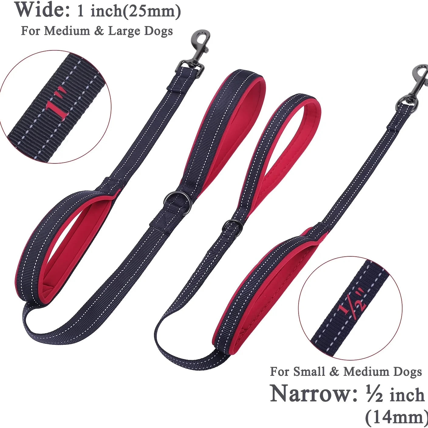 Dog Leash – Dual Handle Reflective Control