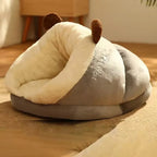 Cute Warm Dog Kennel Bed – Breathable, Foldable Winter Dog House, Washable