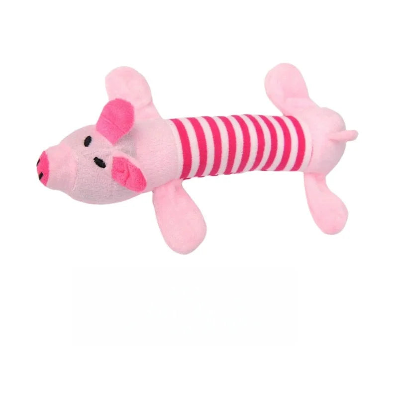 Plush Squeaky Dog Toys for All Sizes — Elephant, Duck & Pig Chew Toys