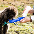 Squeeze-to-Fill Dog Travel Water Bottle – Built-In Drinking Bowl