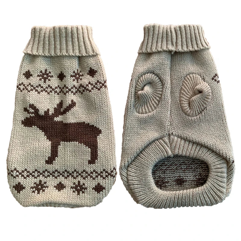 Warm Knitted Dog Sweater Coat – Colorful Winter Pullover