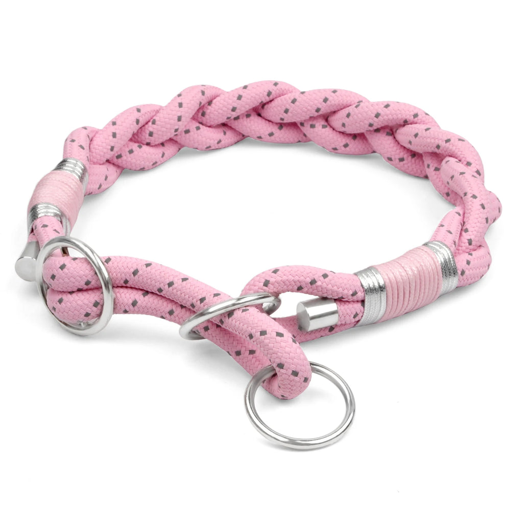 Reflective Braided Dog Collar – Strong Twisted Training Collar