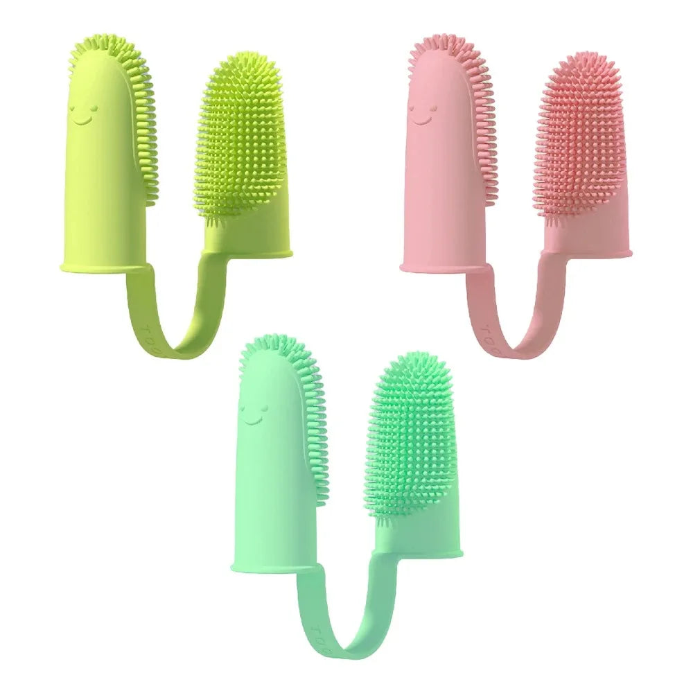 Double Finger Dog Toothbrush - Soft TPR Silicone Dental Care Brush for Dogs