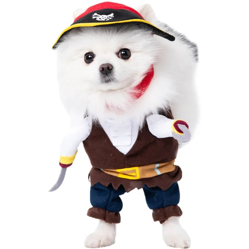 Nonecn Halloween Dog Costume Set with Wig Hat & Dagger Prop
