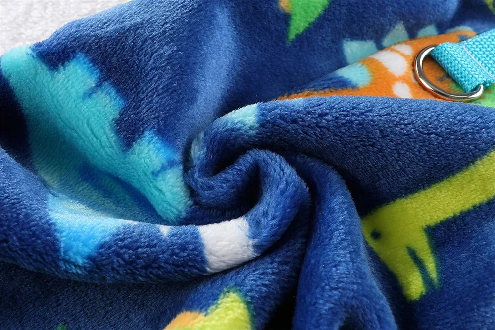 Winter Fleece Dog Pajamas – Cozy Polyester Jumpsuit XS-4XL Blue