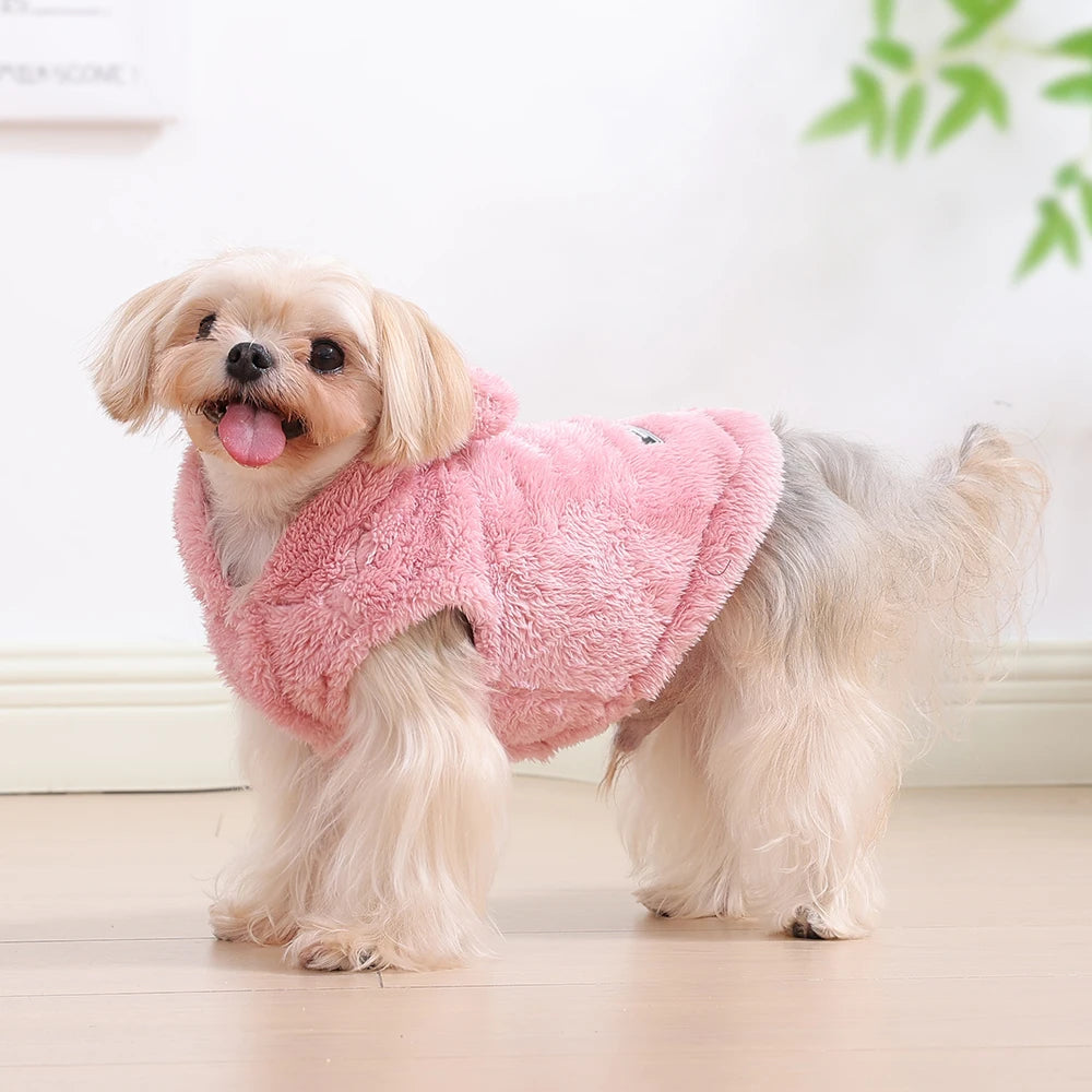Holapet Soft Fleece Hooded Dog Coat – Winter Windproof Jacket