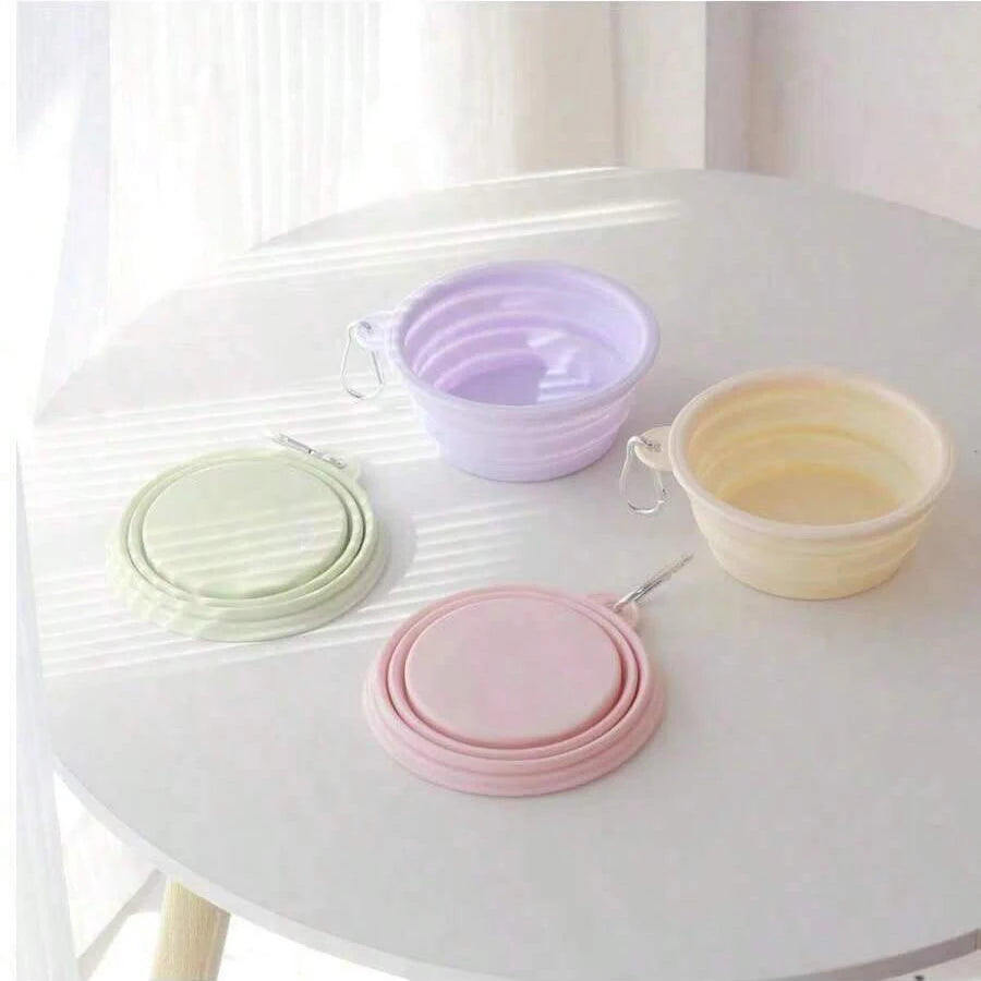 Collapsible Dog Travel Bowl – Portable Silicone Feeder with Carabiner (350ml)