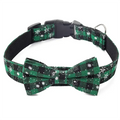 Christmas Dog Collar with Bow Tie – Plaid Snowflake Festive Red