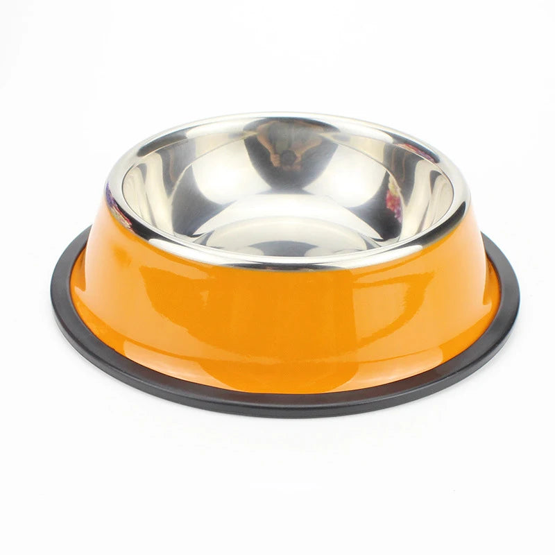 Non-Slip Stainless Steel Dog Bowl – Anti-Skid Food & Water Feeder (Multiple Sizes)