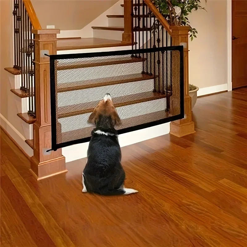 Dog Safety Gate – Foldable Mesh Barrier