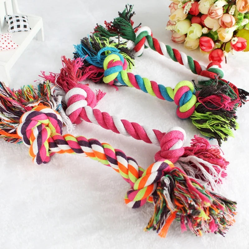 Cotton Rope Dog Toy – Double Knot Bite Resistant, Durable & Safe for Chewing