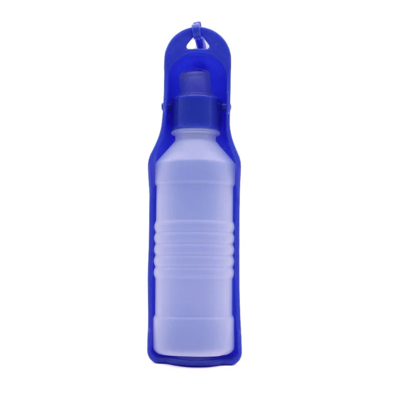 Squeeze-to-Fill Dog Travel Water Bottle – Built-In Drinking Bowl