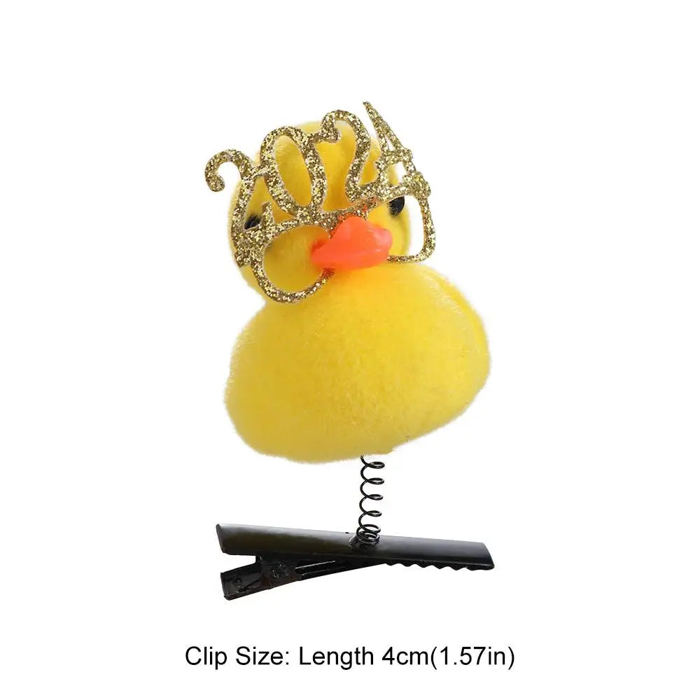 Duck Plush Hair Clip – Kids Bowknot Flower