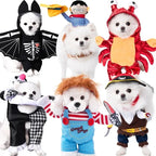 Nonecn Halloween Dog Costume Set with Wig Hat & Dagger Prop