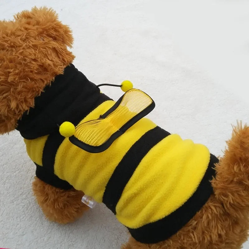Bee-Themed Dog Hoodie Fleece – All Seasons Warm Pullover XP0073