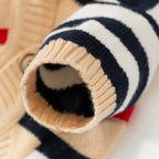 Luxury Striped Dog Cardigan – Cotton Warm Sweater Coat