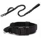 Reflective Nylon Dog Collar and Leash Set – Tactical 2PC for Large Dogs