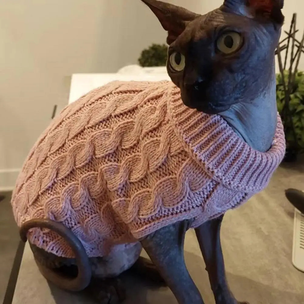 Solid Color Dog Sweater – Cozy Wool Knit for Small Dogs