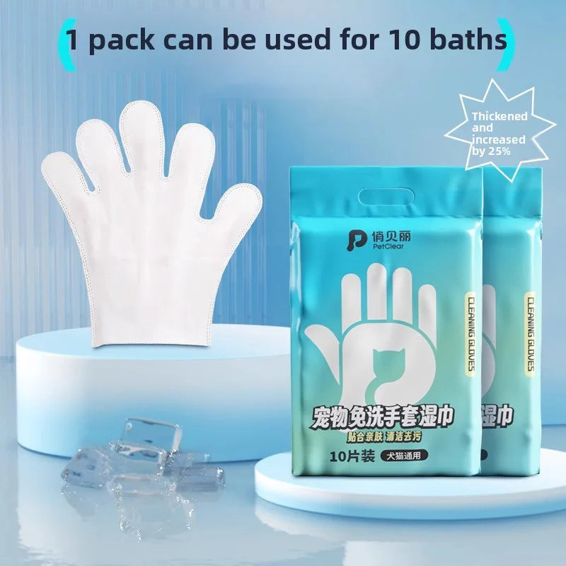 Dog Cleaning Gloves – No-Rinse SPA Wipes (10pcs)