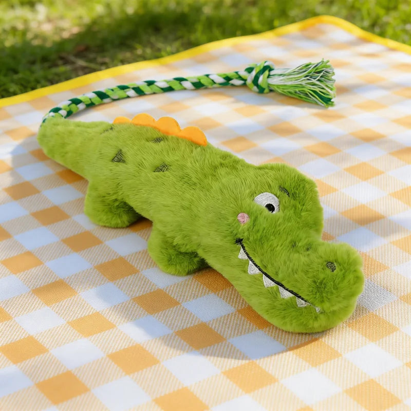 Crocodile Knotted Rope Toy – Indestructible Plush for Dogs