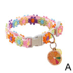 Colorful Lace Flower Dog Collar with Bell – Adjustable 20–30cm