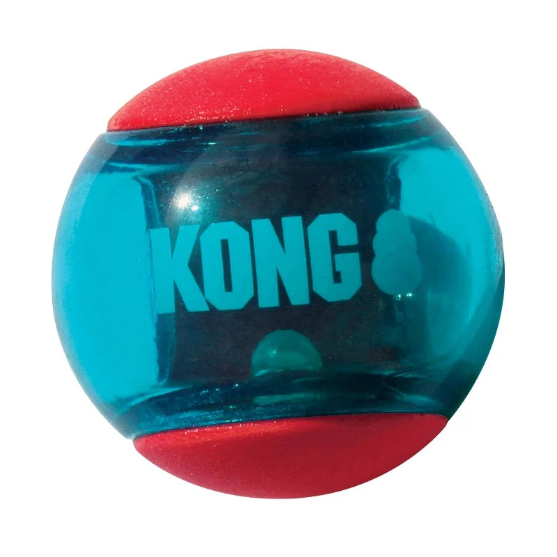 KONG Squeezz Action Balls 3-Pack – Squeaky Fetch Dog Toy Set (M)