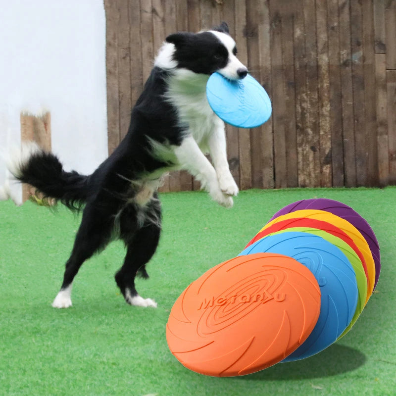 Silicone Flying Disc - Bite-Resistant Dog Training Toy for Fetch & Outdoor Play