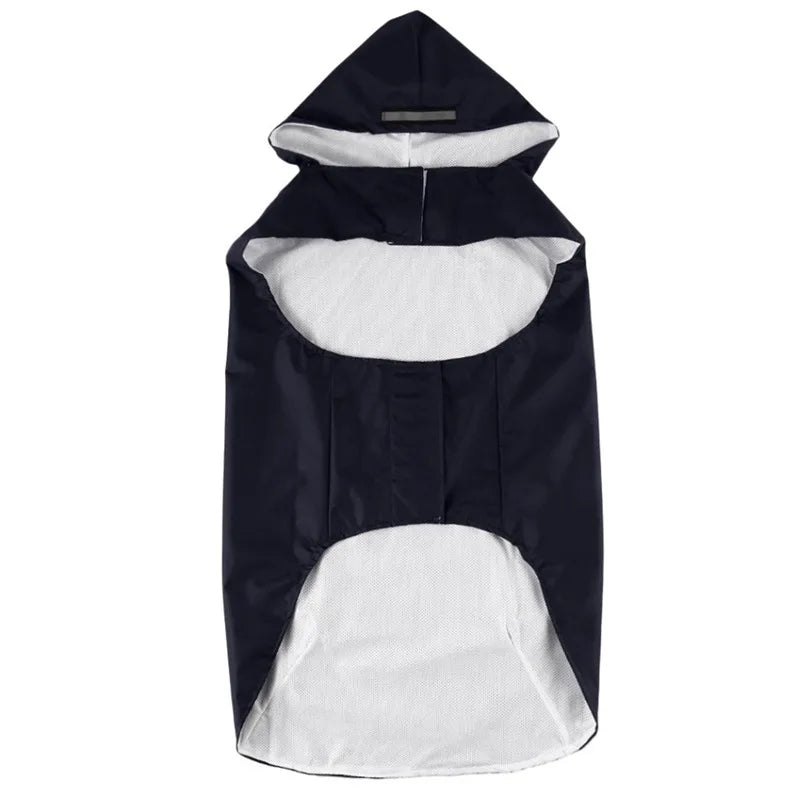 Waterproof Dog Raincoat Hoodie – Reflective Stripe Rain Jacket