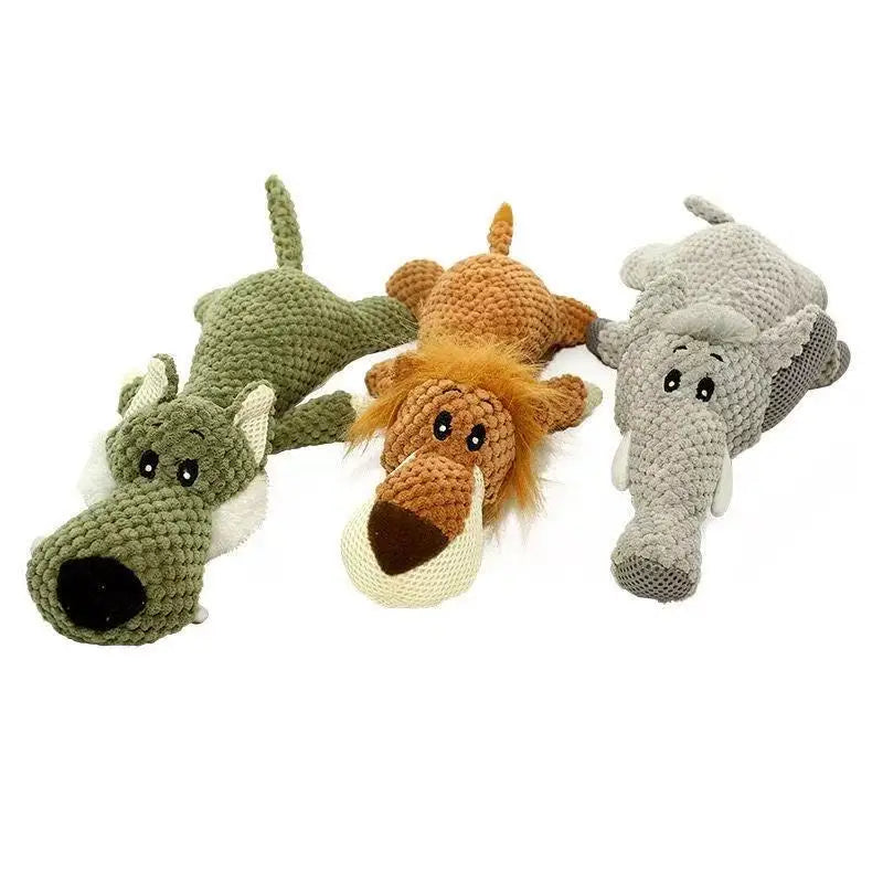 Cartoon Puppy Plush Dog Toy with Squeaker for Small Dogs