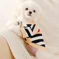 Luxury Striped Dog Cardigan – Cotton Warm Sweater Coat