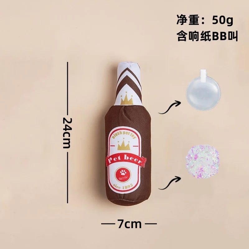 Wine Bottle Dog Toy – Crinkle Paper with Sound