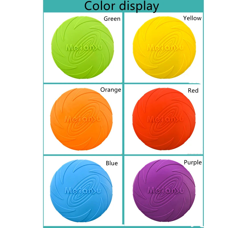 Silicone Flying Disc - Bite-Resistant Dog Training Toy for Fetch & Outdoor Play
