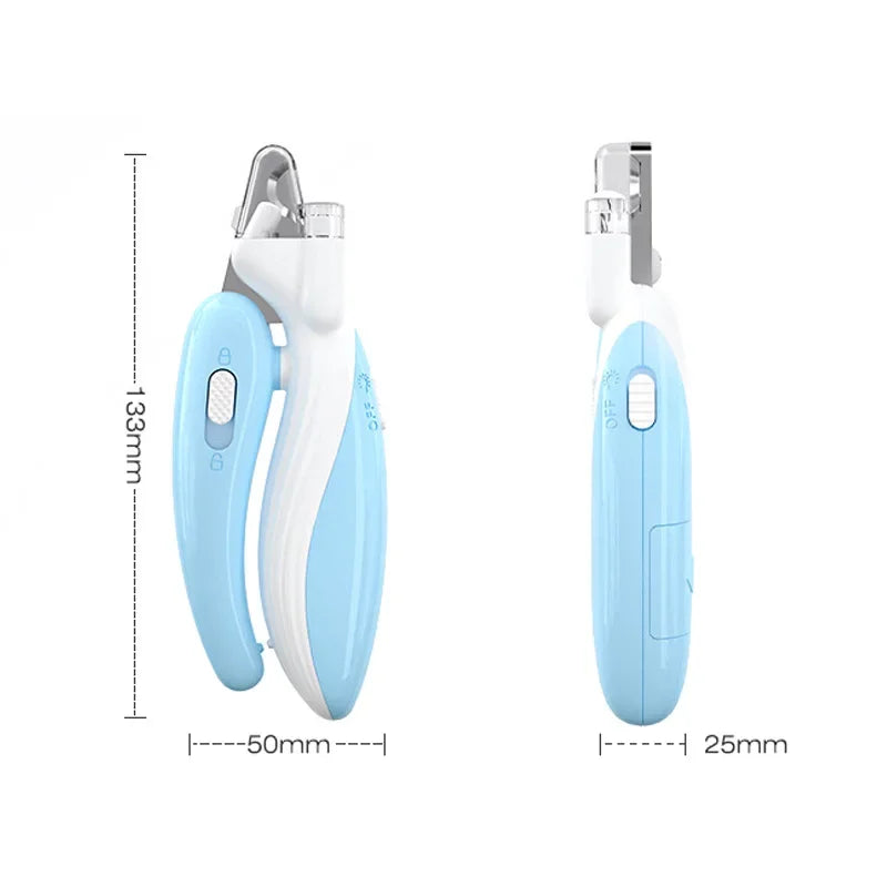 LED Light Dog Nail Clippers - Safe Stainless Steel Paw Trimmer for Dogs