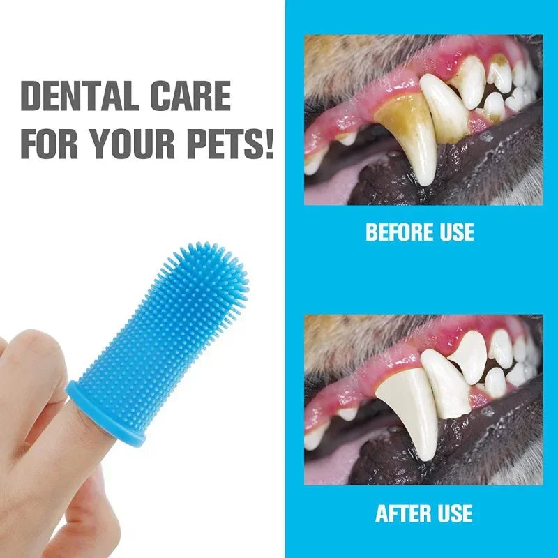 Pet Finger Toothbrush – 360° Silicone Dental Care for Dogs