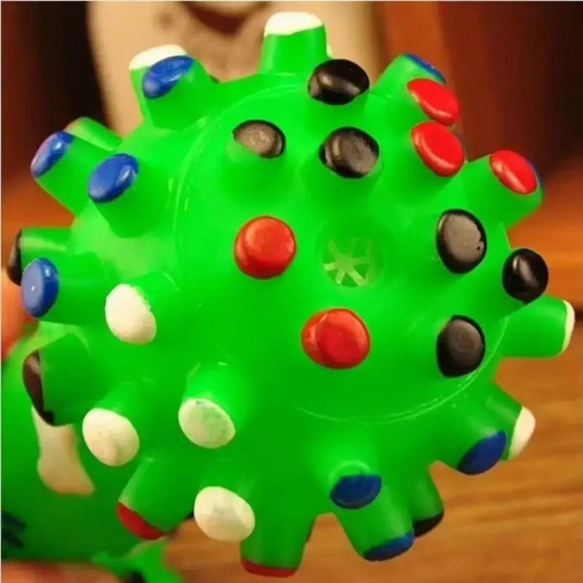 Squeaky Ball & Dumbbell Dog Toy - Teeth Grinding & Training for Large Dogs