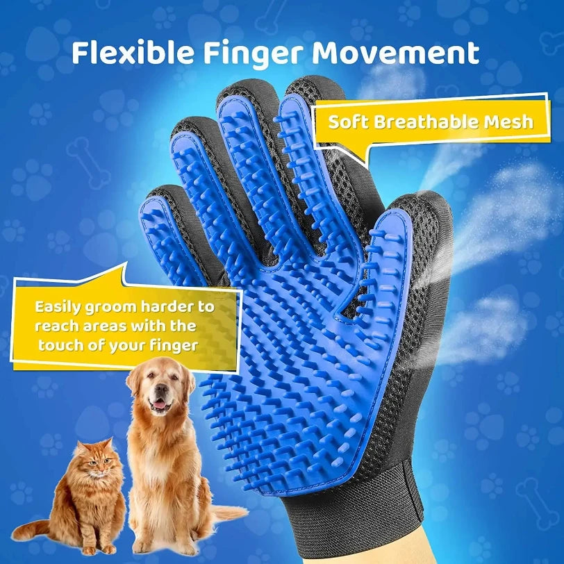 Pet Grooming Glove Hair Removal Mitt For Dogs Gentle Easy Pet Hair Upkeep
