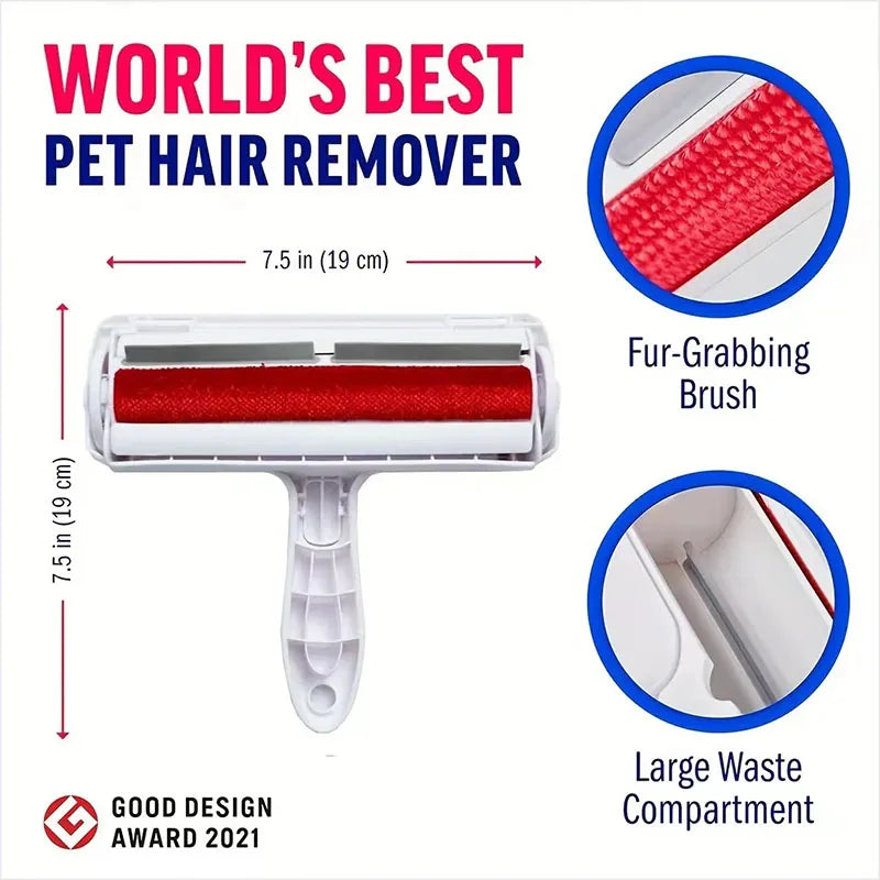 Pet Hair Remover Roller – Self-Cleaning One-Hand Lint & Fur Remover for Dogs