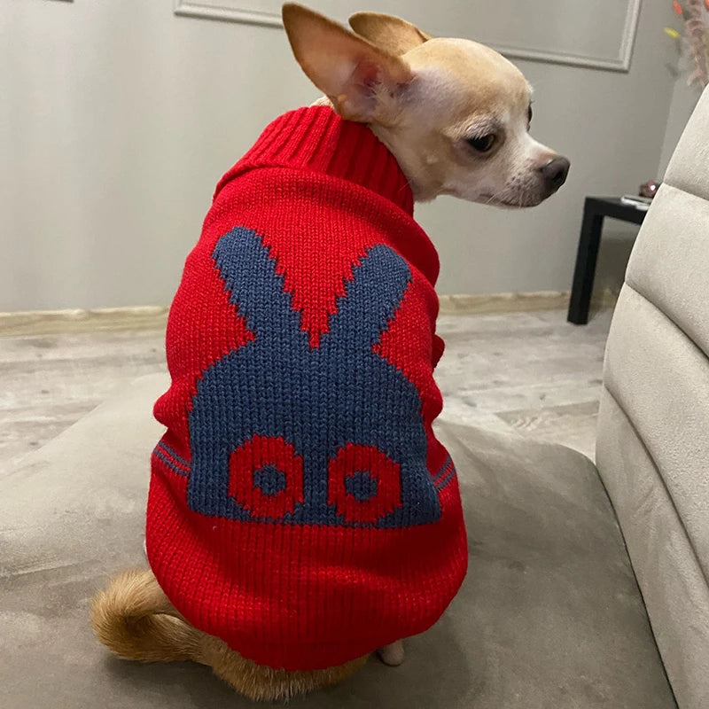 Warm Knitted Dog Sweater Coat – Colorful Winter Pullover