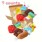 Plush Puppy Toys 7-Piece Fruit & Veggie Set