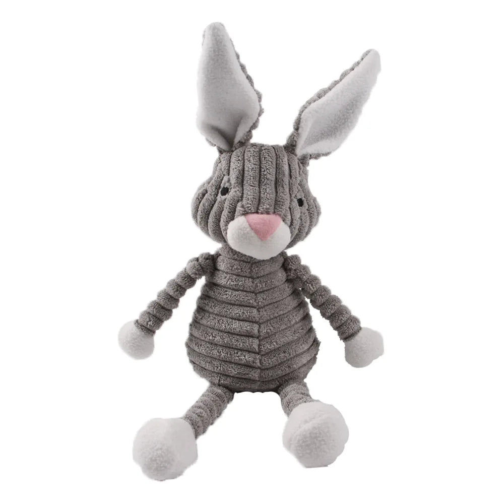 Corduroy Animal Squeaky Dog Toy – Bite Resistant Plush