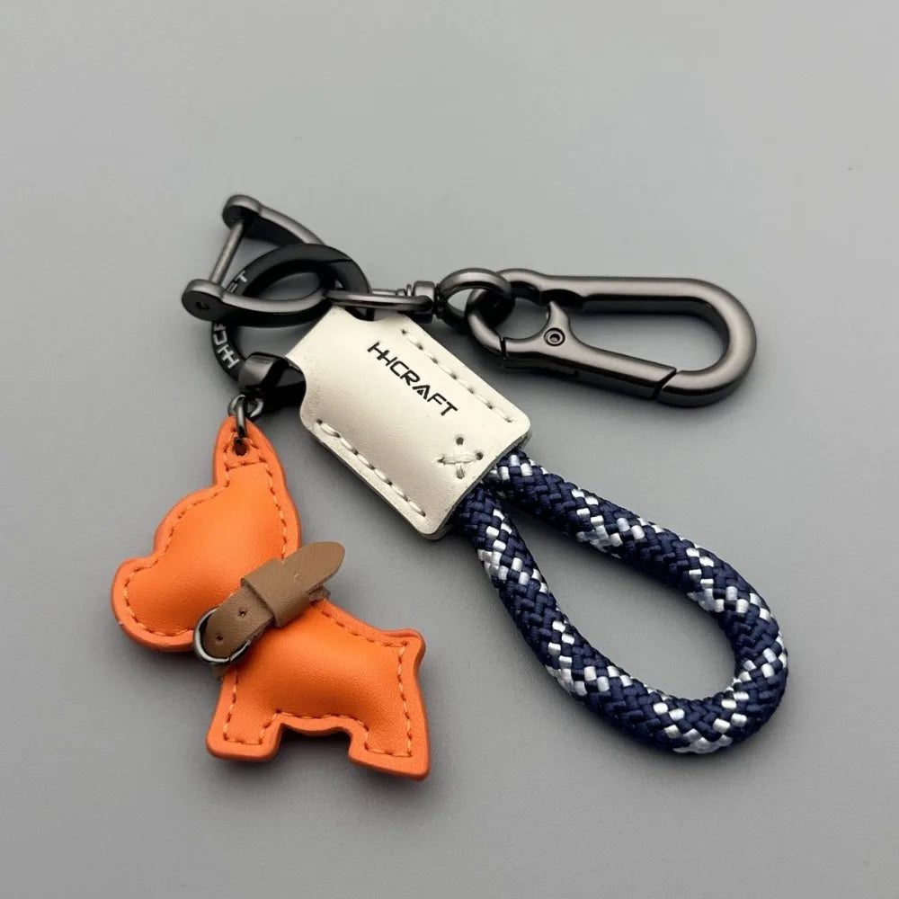 Leather Braided Rope Keychain – Anti-Loss Key Strap
