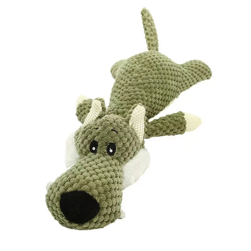 Cartoon Puppy Plush Dog Toy with Squeaker for Small Dogs