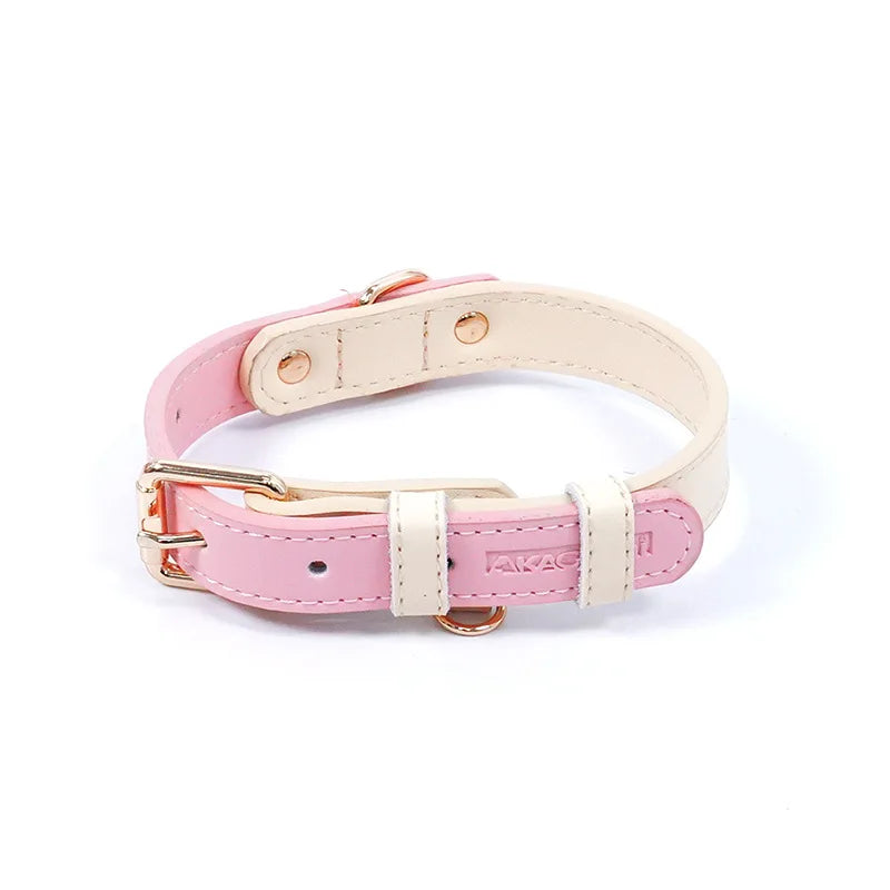 Leather Dog Collar with Anti-Loss Ring – Adjustable S-XL Walking Collar