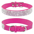 Crystal Rhinestone Dog Collar – Suede with Zinc Buckle