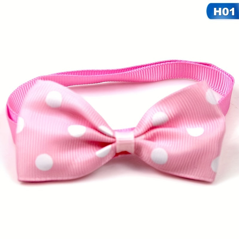 PetPals Polka Dot Bow Tie Collar for Dogs – Adjustable Black & White, Safe Fit